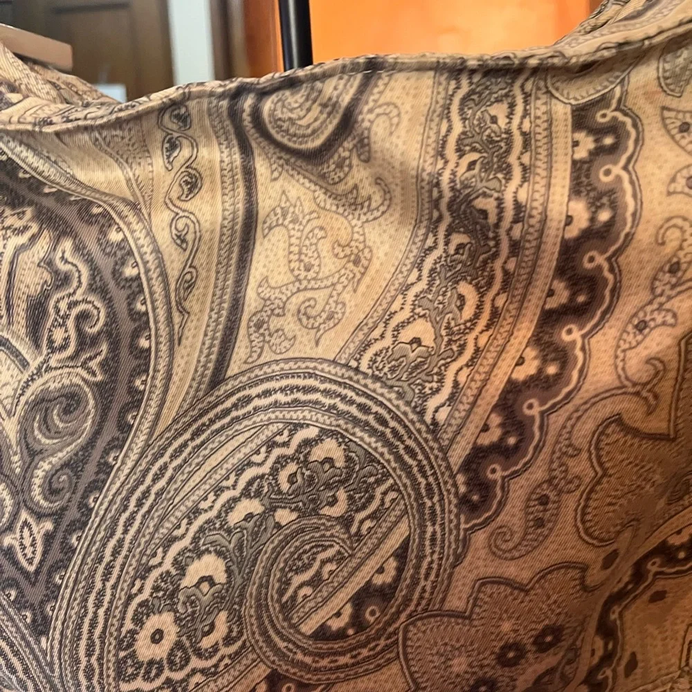 ETRO Tote Shoulder/crossbody Bag Italy Tan/ Brown Paisley Casualq w